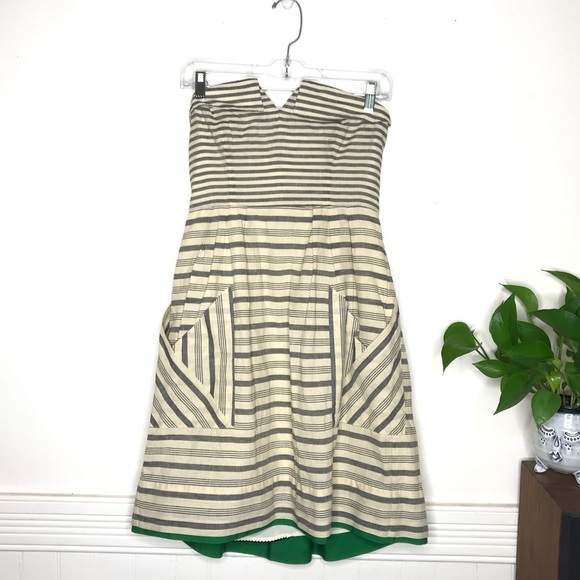 Maeve Anthro Changing Stripes Dress Linen Pockets - Picture 2 of 11